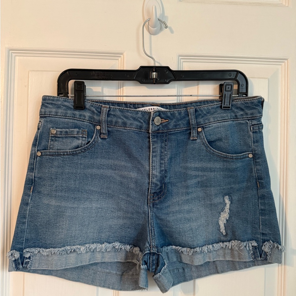 Celebrity Pink Distressed Blue Jean Shorts